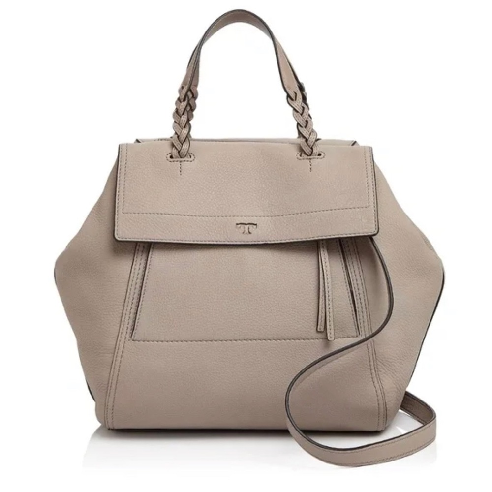 Tory Burch Half-Moon Satchel - French Grey + dust bag